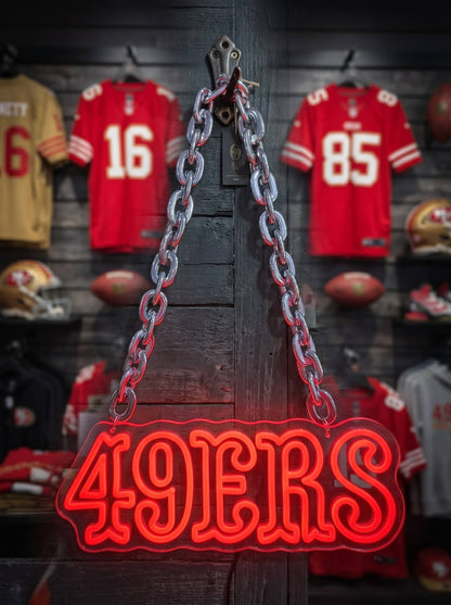 San Francisco 49ers Gold Chain LED Neon Sign Wholesale Bulk Price Sports Bar Wall Decor Business Fan Shop Supply LEO NEON SIGN