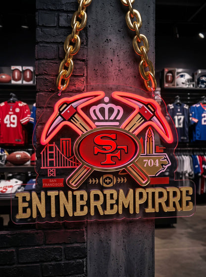 San Francisco 49ers Gold Chain LED Neon Sign Wholesale Bulk Price Sports Bar Wall Decor Business Fan Shop Supply LEO NEON SIGN