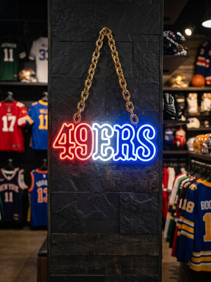 San Francisco 49ers Gold Chain LED Neon Sign Wholesale Bulk Price Sports Bar Wall Decor Business Fan Shop Supply LEO NEON SIGN