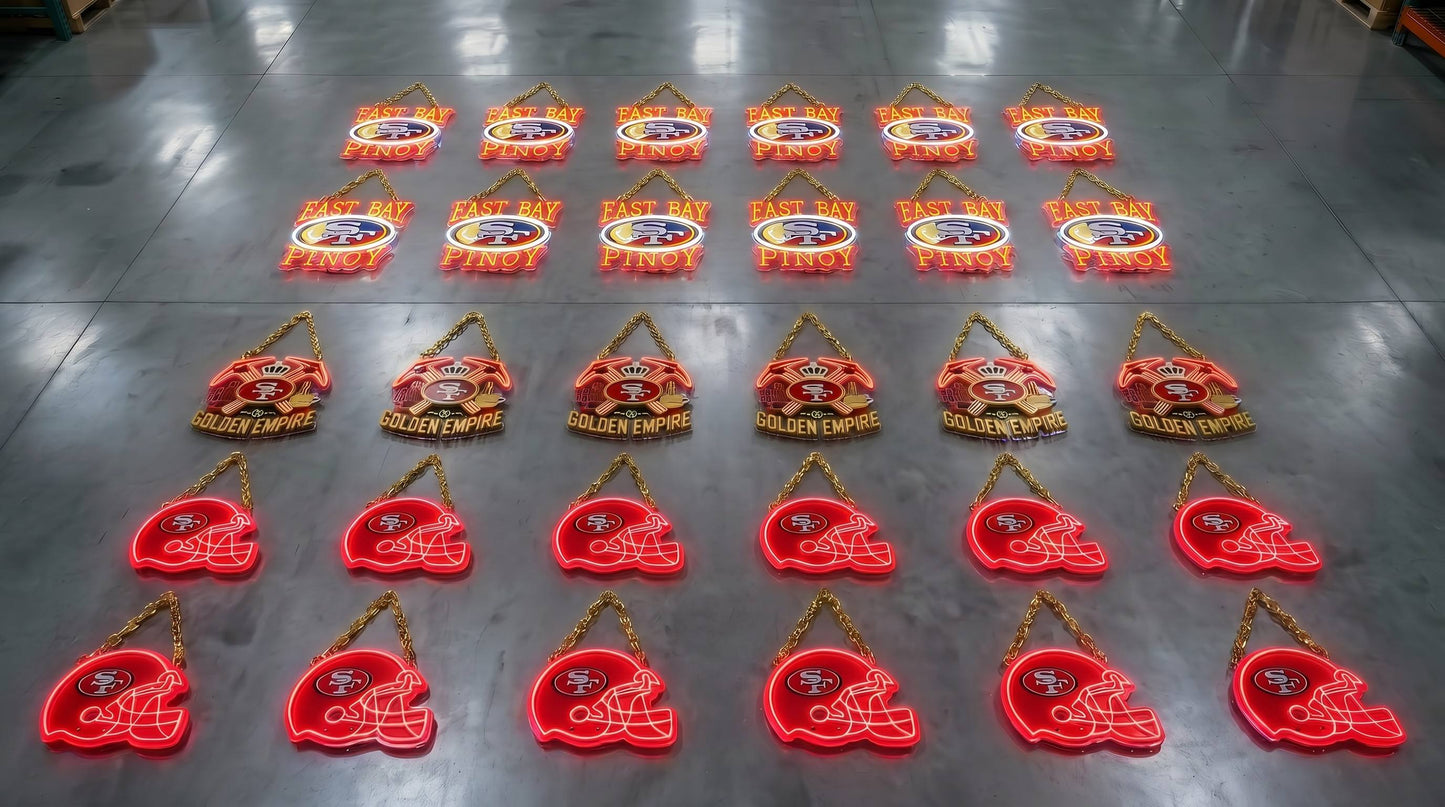San Francisco 49ers Gold Chain LED Neon Sign Wholesale Bulk Price Sports Bar Wall Decor Business Fan Shop Supply LEO NEON SIGN
