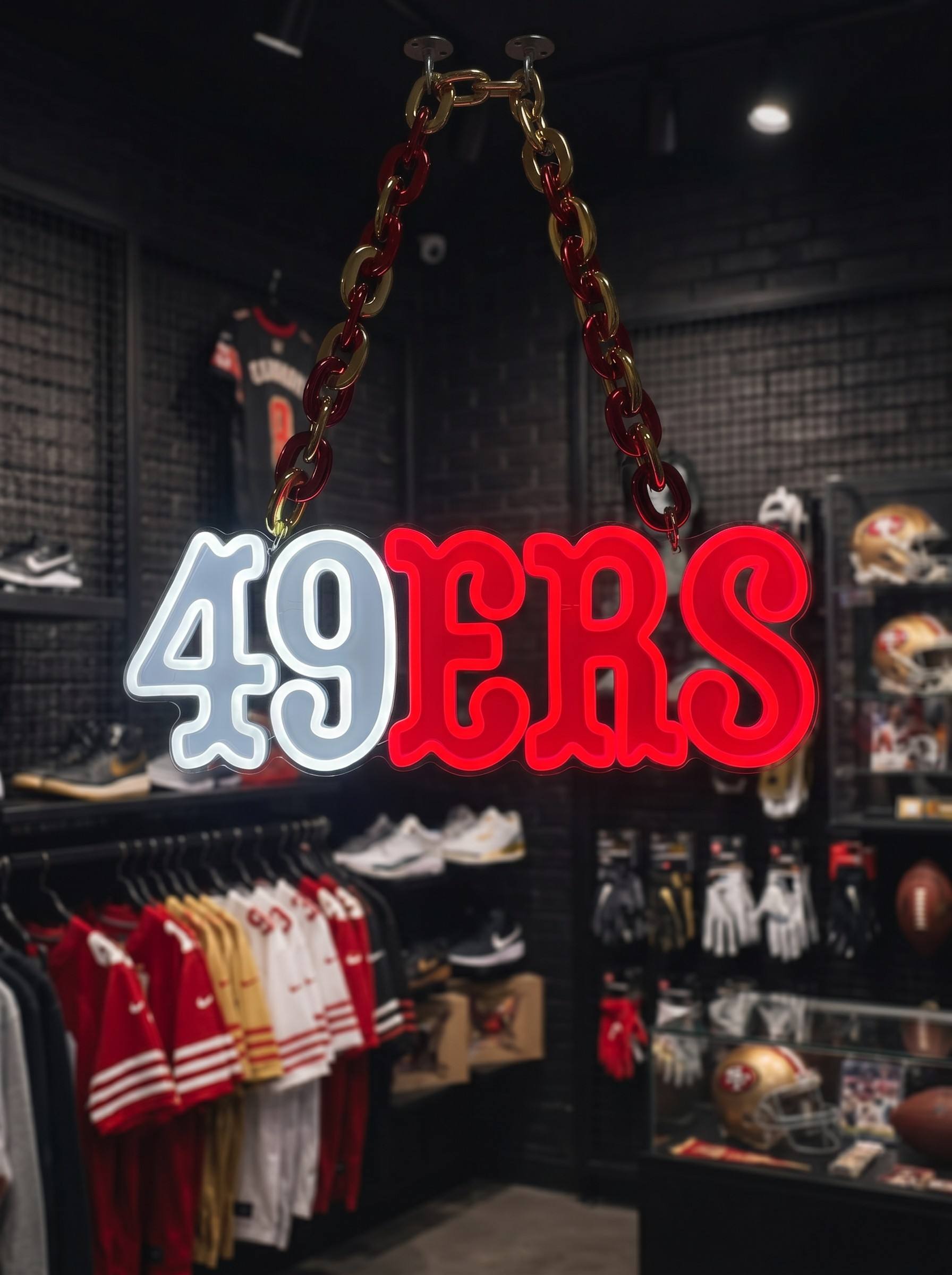 San Francisco 49ers Gold Chain LED Neon Sign Wholesale Bulk Price Sports Bar Wall Decor Business Fan Shop Supply LEO NEON SIGN