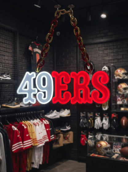 San Francisco 49ers Gold Chain LED Neon Sign Wholesale Bulk Price Sports Bar Wall Decor Business Fan Shop Supply LEO NEON SIGN