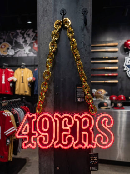 San Francisco 49ers Gold Chain LED Neon Sign Wholesale Bulk Price Sports Bar Wall Decor Business Fan Shop Supply LEO NEON SIGN