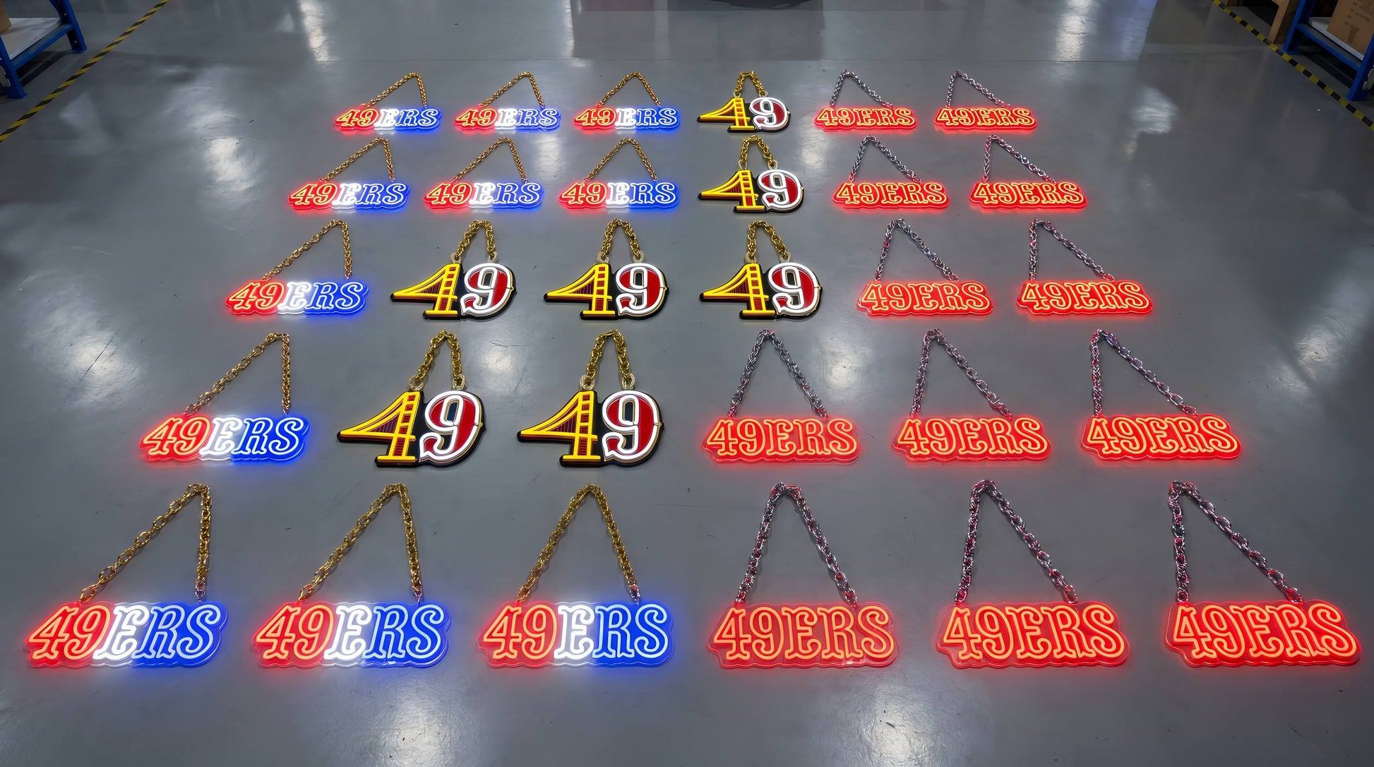 San Francisco 49ers Gold Chain LED Neon Sign Wholesale Bulk Price Sports Bar Wall Decor Business Fan Shop Supply LEO NEON SIGN