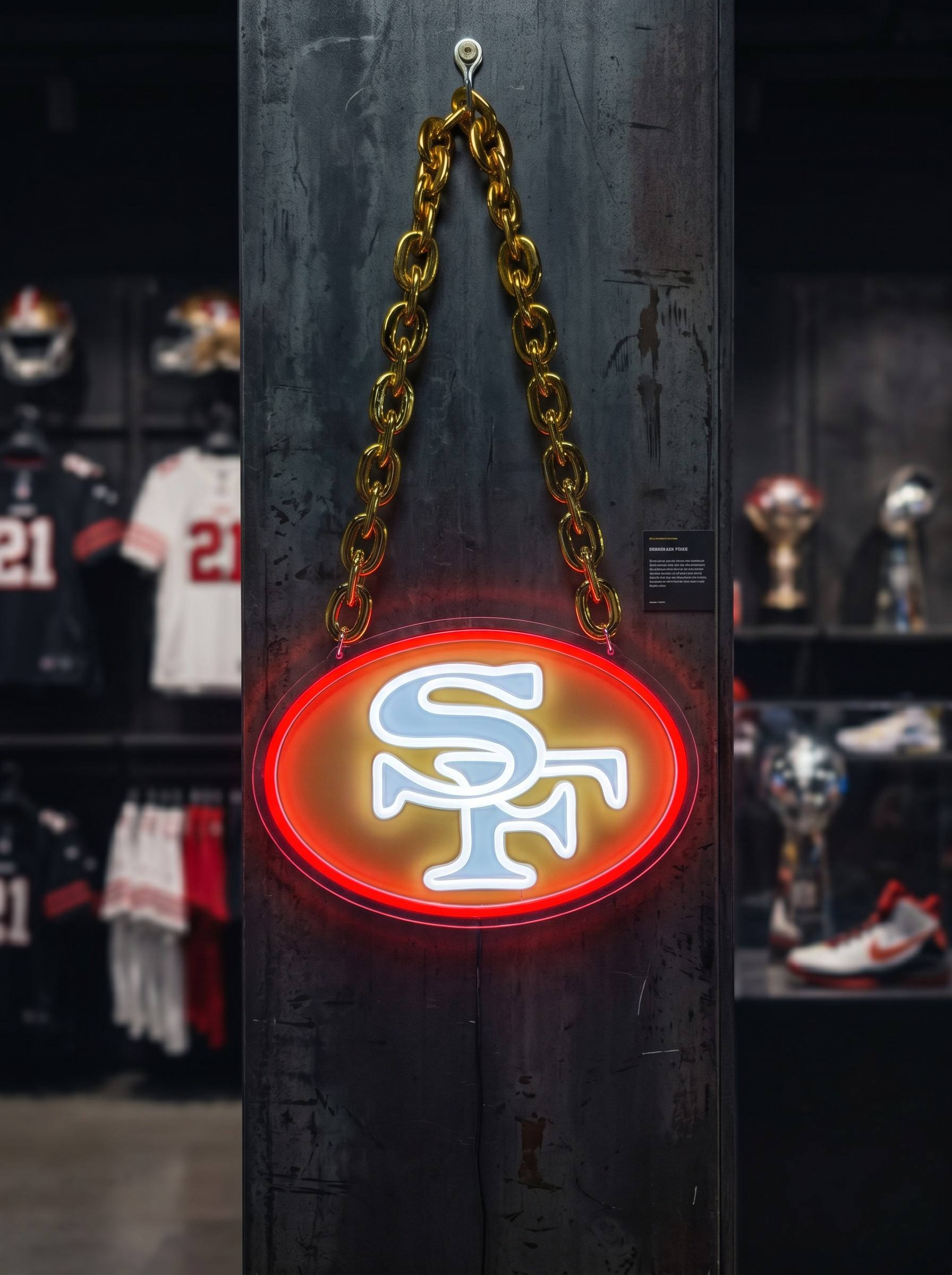 San Francisco 49ers Gold Chain LED Neon Sign Wholesale Bulk Price Sports Bar Wall Decor Business Fan Shop Supply LEO NEON SIGN