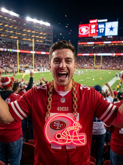 San Francisco 49ers NFL Neon Sign 3D UV Printed Sports Chain LED Light Decor for Game Room Bar Fan Cave Gift LEO NEON SIGN