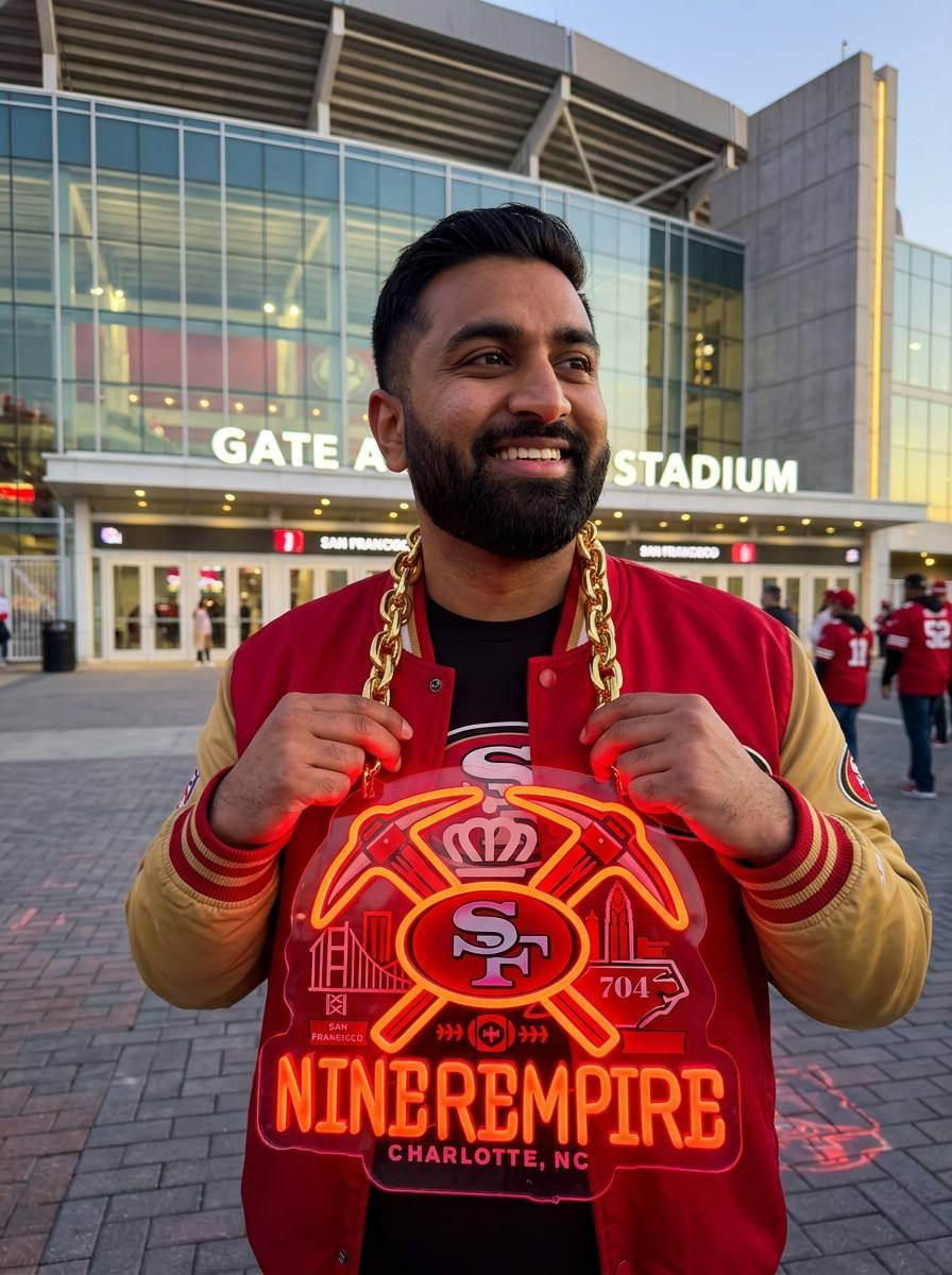 San Francisco 49ers NFL Neon Sign 3D UV Printed Sports Chain LED Light Decor for Game Room Bar Fan Cave Gift LEO NEON SIGN