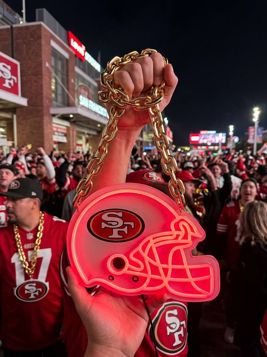 San Francisco 49ers NFL Neon Sign 3D UV Printed Sports Chain LED Light Decor for Game Room Bar Fan Cave Gift LEO NEON SIGN