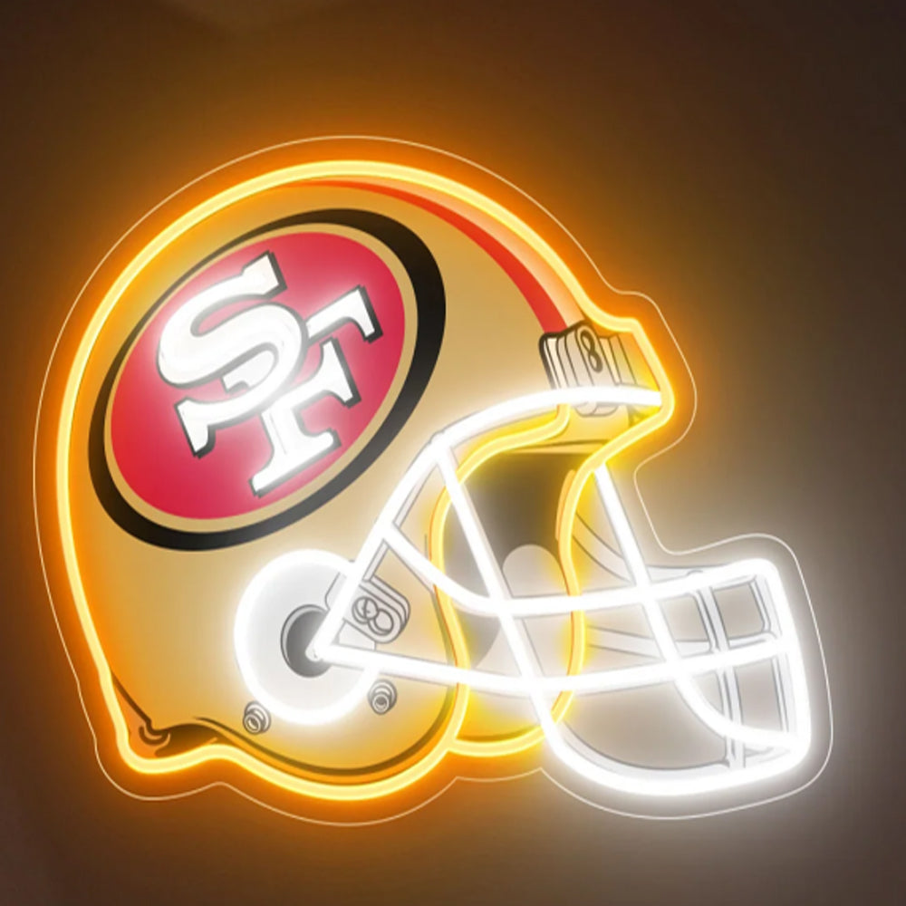 American football Super heroes symbols Led helmet UV printed neon sign with chains including shipping LEO NEON SIGN