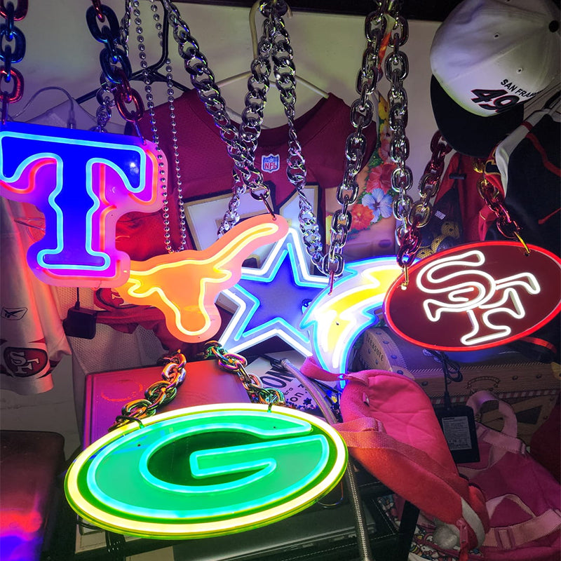 Fast dispatch Supernecklace neon sign for ball games cheering (Shipping and chain all included)