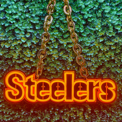 American football Pittsburgh Steelers UV printed LED Neon Light Up Team sign symbol LEO NEON SIGN