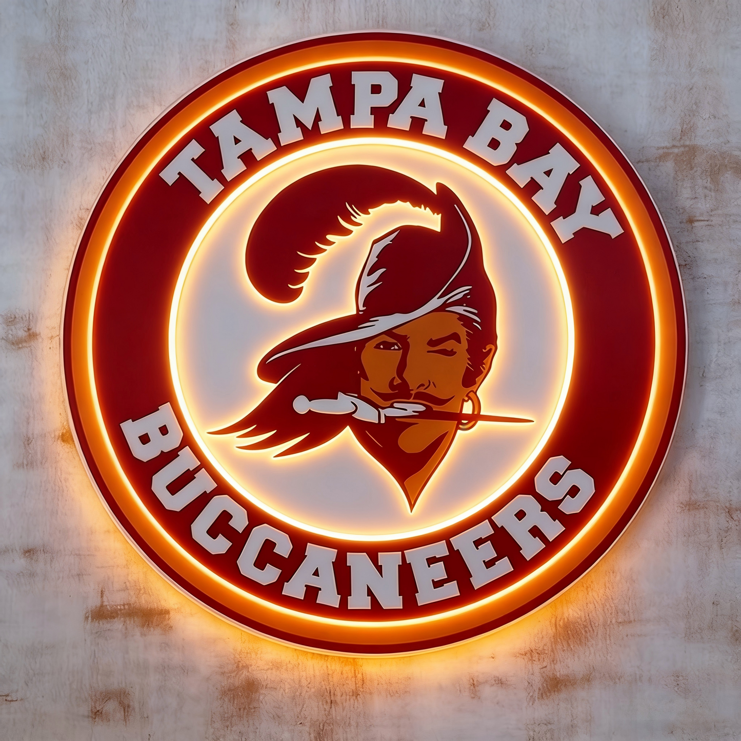 Tampa Bay Buccaneers Big logo chains Led light up sign for Super fans LEO NEON SIGN