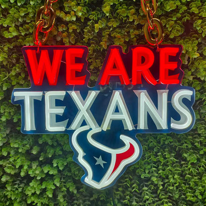 American football Houston Texans Neon Light Up Big Logo Chain for your team spirit