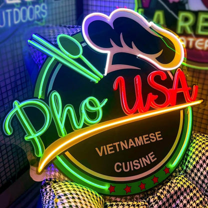 Custom UV Printed LED Neon Sign  Personalized High Definition 3D Hybrid Graphic Light for Business and Home Wall Decor LEO NEON SIGN