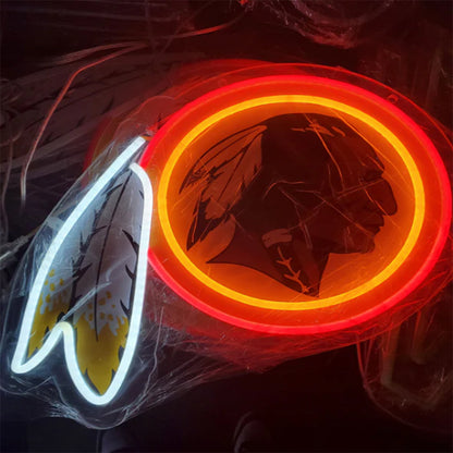 NFL Washington Commanders Neon Light Up Big Logo Chain for your team spirit LEO NEON SIGN