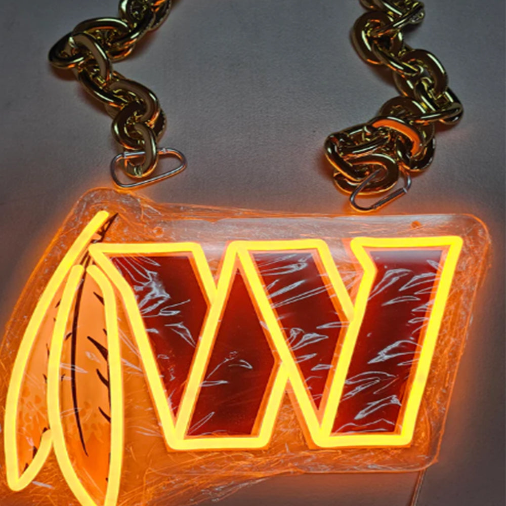 NFL Washington Commanders Neon Light Up Big Logo Chain for your team spirit LEO NEON SIGN