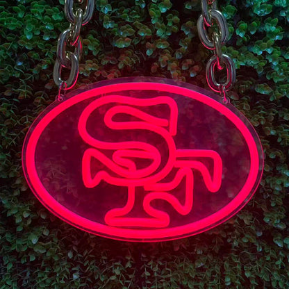 American football San francisco 49ers led neon sign chain football team big logo chains for your spirit