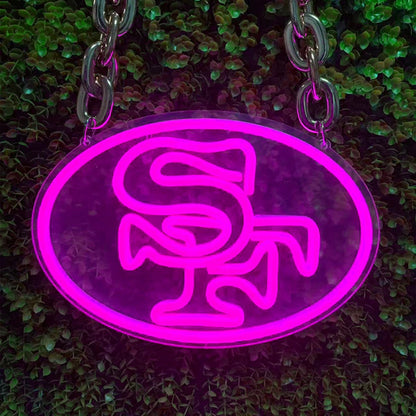 American football San francisco 49ers led neon sign chain football team big logo chains for your spirit