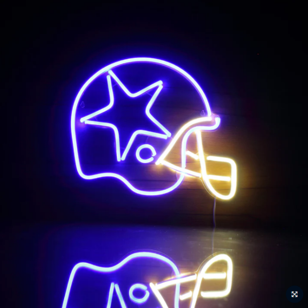 American football helmet neon sign Super fans symbol Led logo light with chain necklace LEO NEON SIGN
