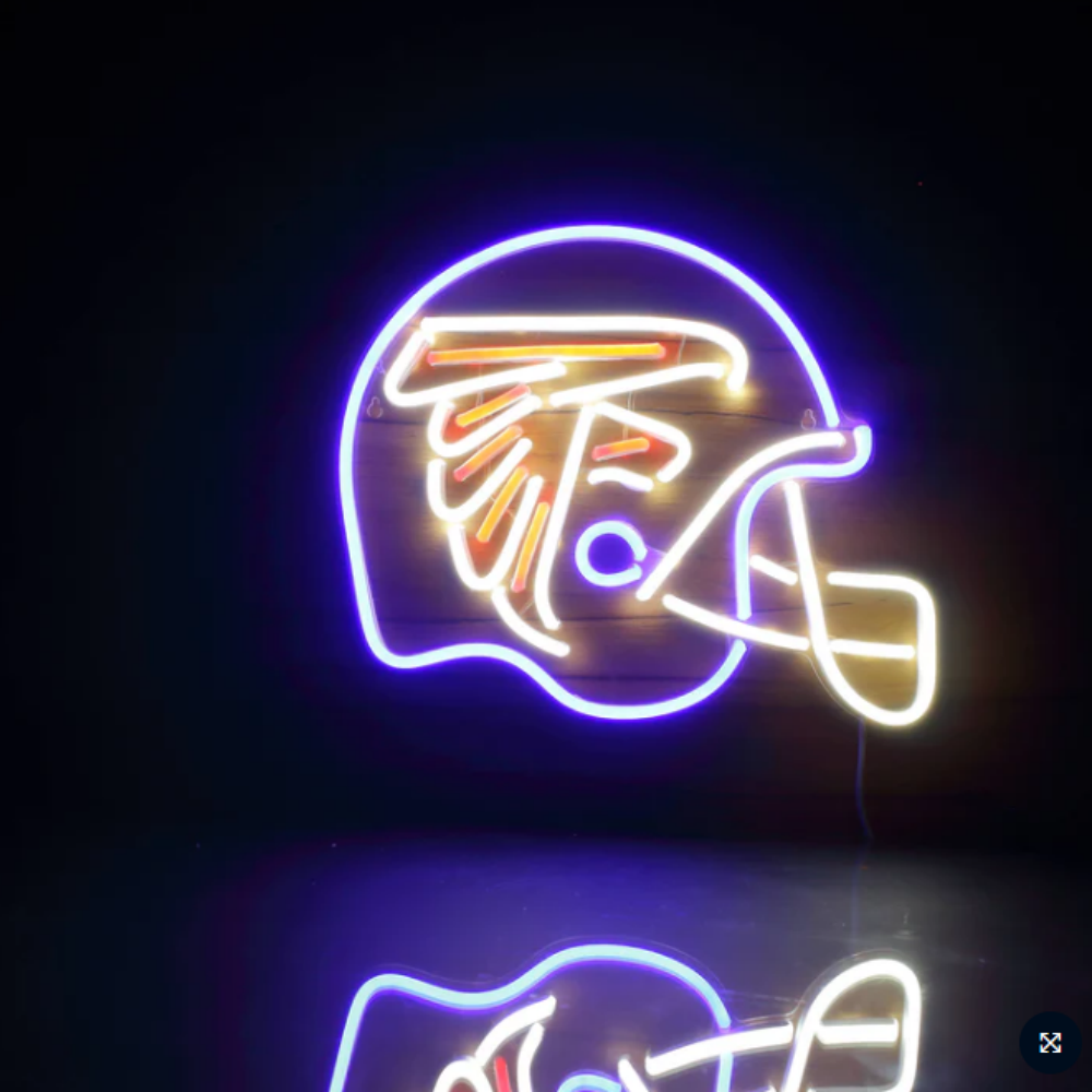 American football helmet neon sign Super fans symbol Led logo light with chain necklace LEO NEON SIGN