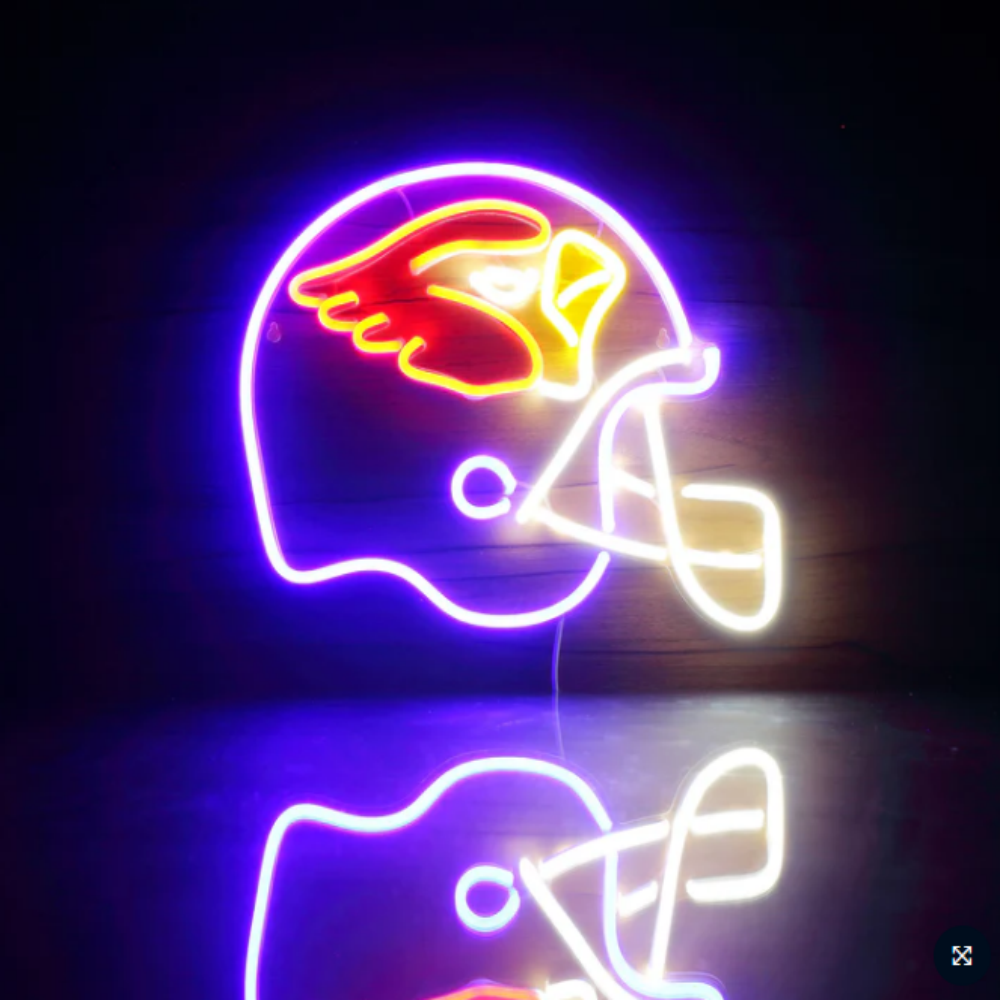 American football helmet neon sign Super fans symbol Led logo light with chain necklace LEO NEON SIGN