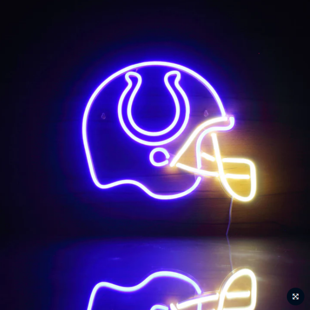 American football helmet neon sign Super fans symbol Led logo light with chain necklace LEO NEON SIGN