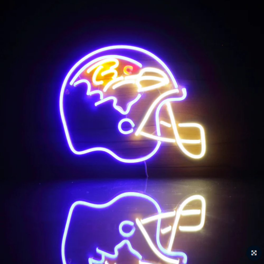 American football helmet neon sign Super fans symbol Led logo light with chain necklace LEO NEON SIGN