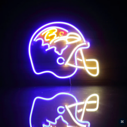 American football helmet neon sign Super fans symbol Led logo light with chain necklace LEO NEON SIGN