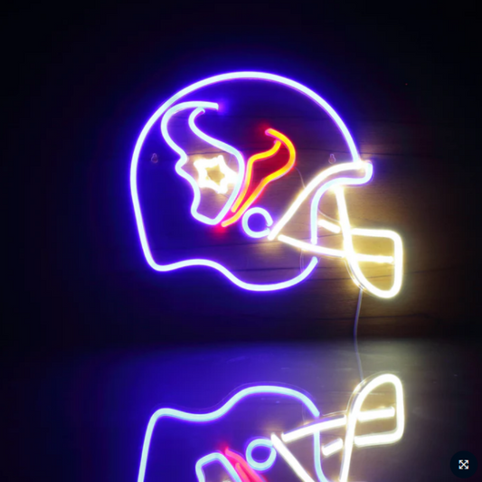 American football helmet neon sign Super fans symbol Led logo light with chain necklace LEO NEON SIGN