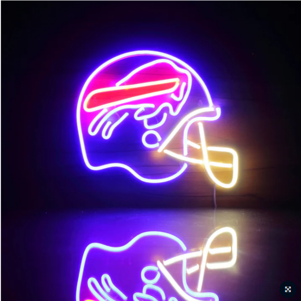 American football helmet neon sign Super fans symbol Led logo light with chain necklace LEO NEON SIGN
