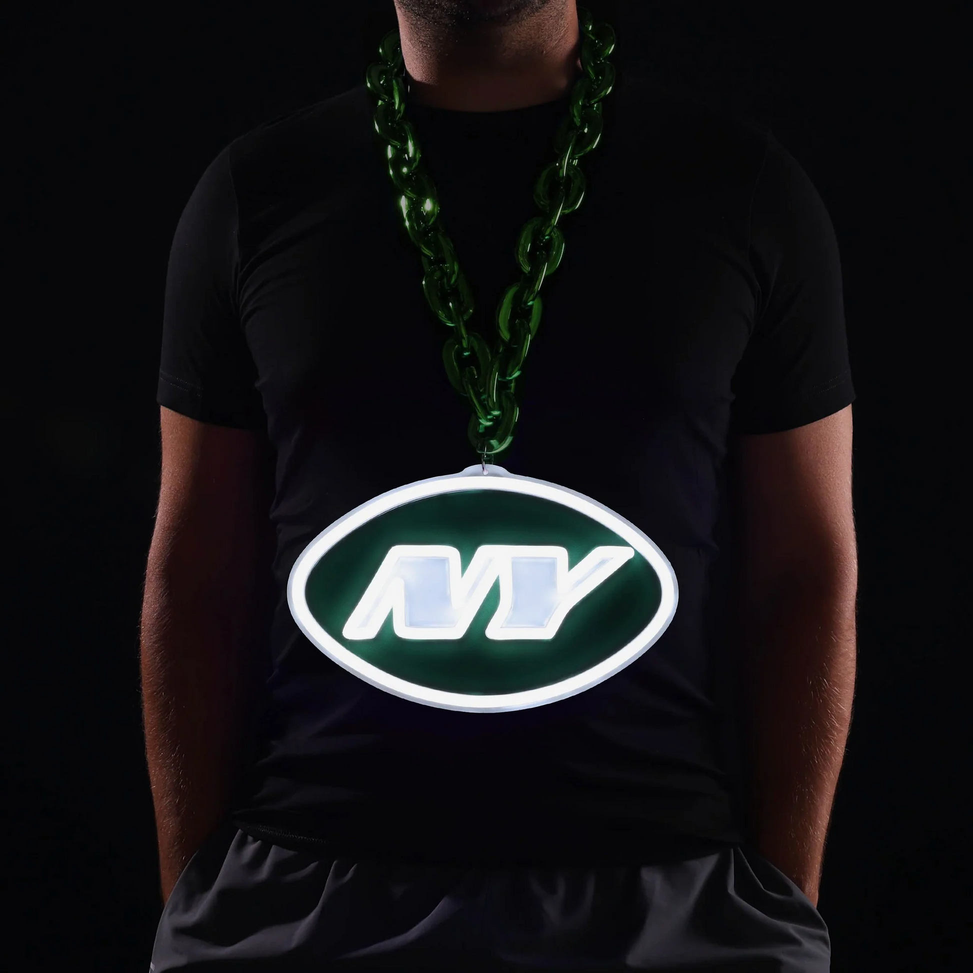 American football UV printed New York Jets Neon Light Up Big Logo Chain LEO NEON SIGN