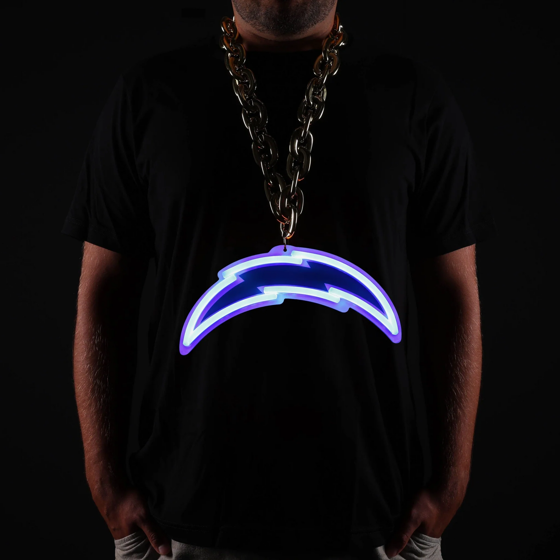 American football UV printed Los Angeles Chargers Neon Light Up Big Logo Chain LEO NEON SIGN