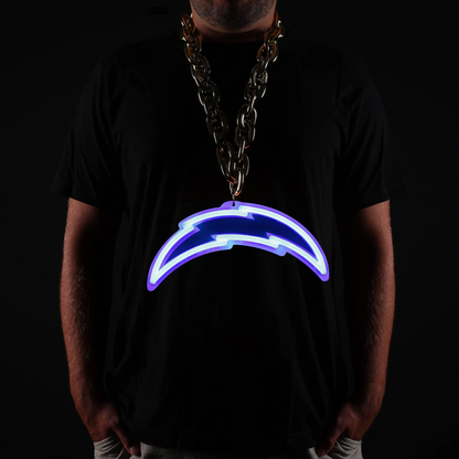 American football UV printed Los Angeles Chargers Neon Light Up Big Logo Chain LEO NEON SIGN