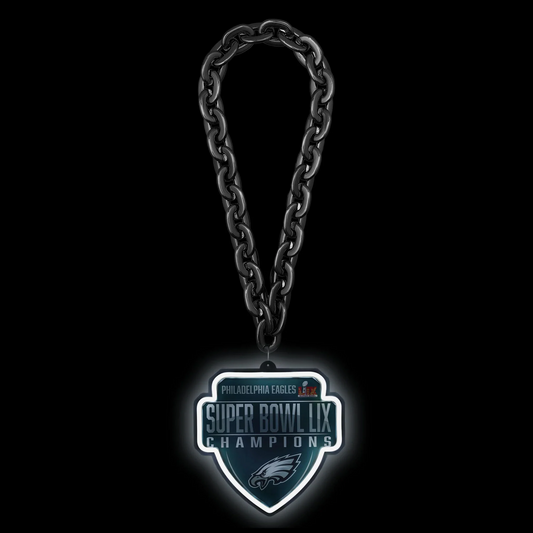 American football UV printed Philadelphia Eagles Super Bowl LIX Champions Neon Light Up Big Logo Chain LEO NEON SIGN