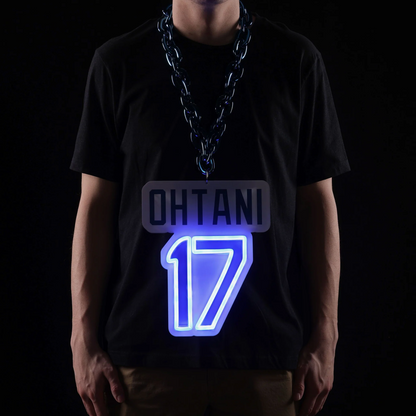 American baseball UV printed Shohei Ohtani Los Angeles Dodgers Neon Light Up Big Logo Player Chain LEO NEON SIGN