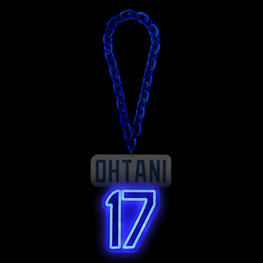 American baseball UV printed Shohei Ohtani Los Angeles Dodgers Neon Light Up Big Logo Player Chain