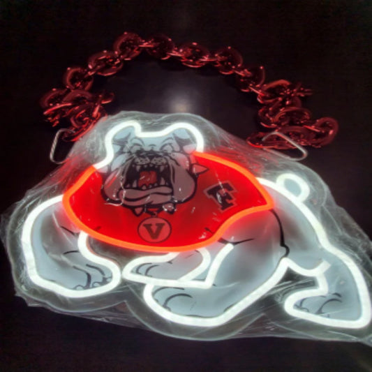 American football Bulldog led neon sign chain football team big logo chains for your spirit LEO NEON SIGN