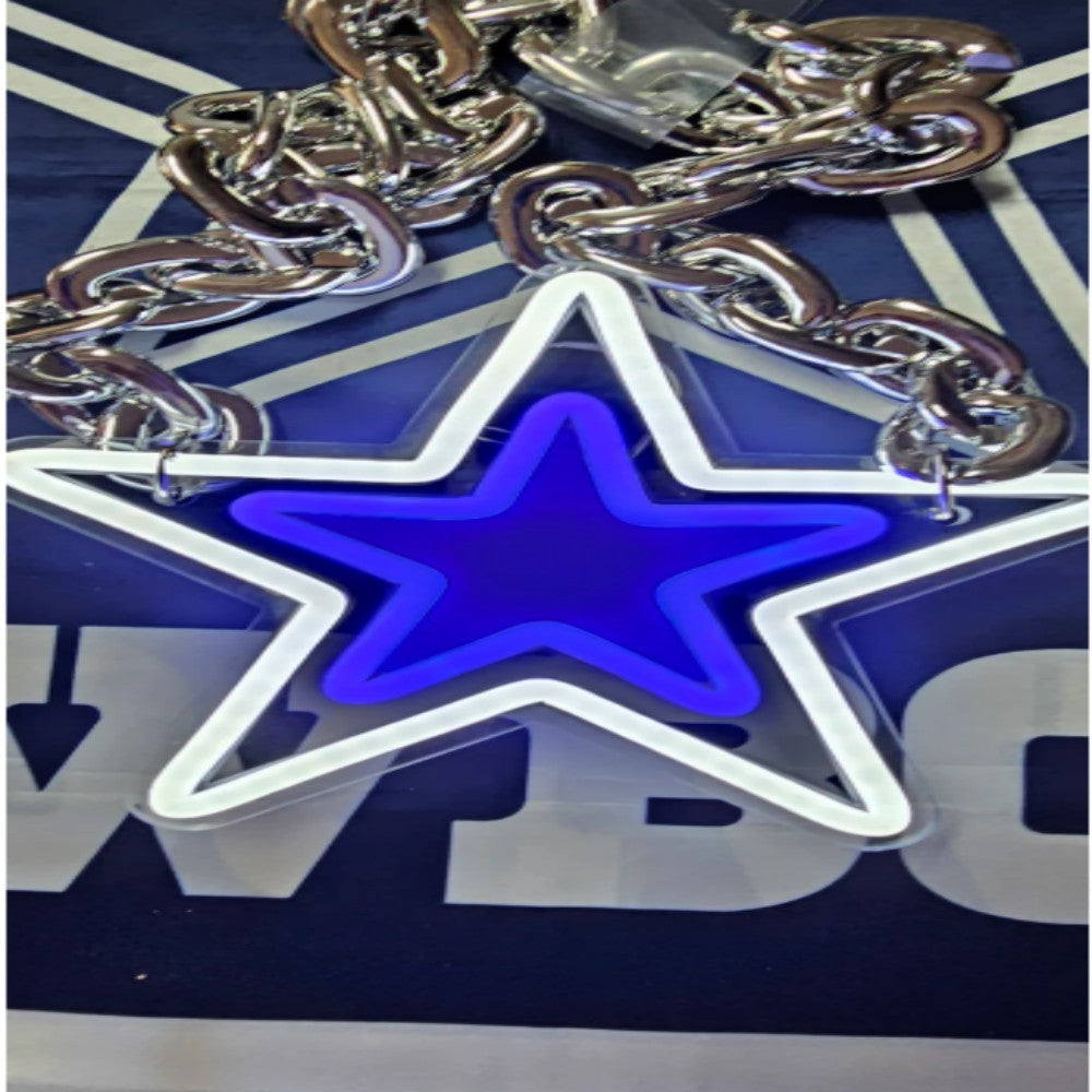 American football Dallas cowboys led neon sign chain football team big logo chains for your spirit LEO NEON SIGN