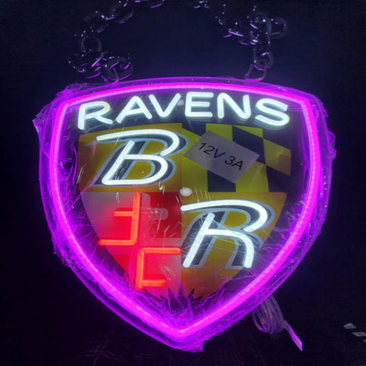 American football Baltimore Ravens led neon sign chain football team big logo chains for your spirit LEO NEON SIGN