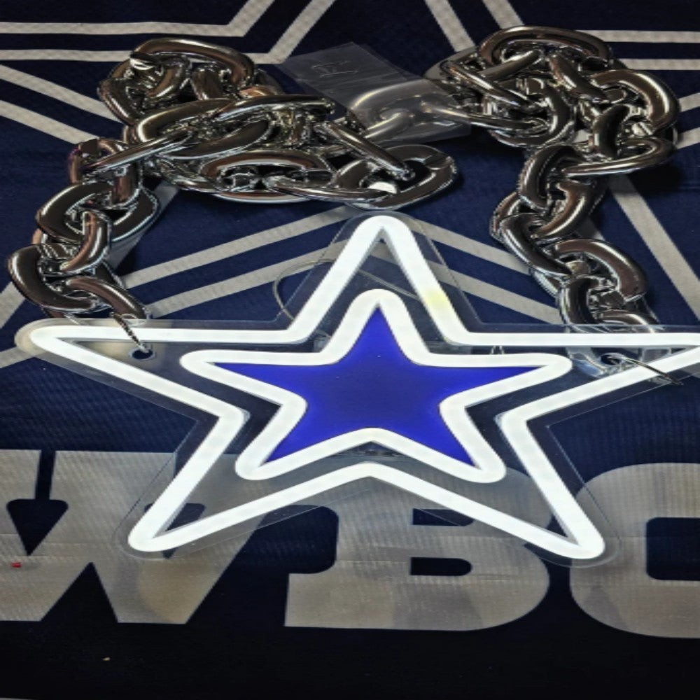 American football Dallas cowboys led neon sign chain football team big logo chains for your spirit LEO NEON SIGN