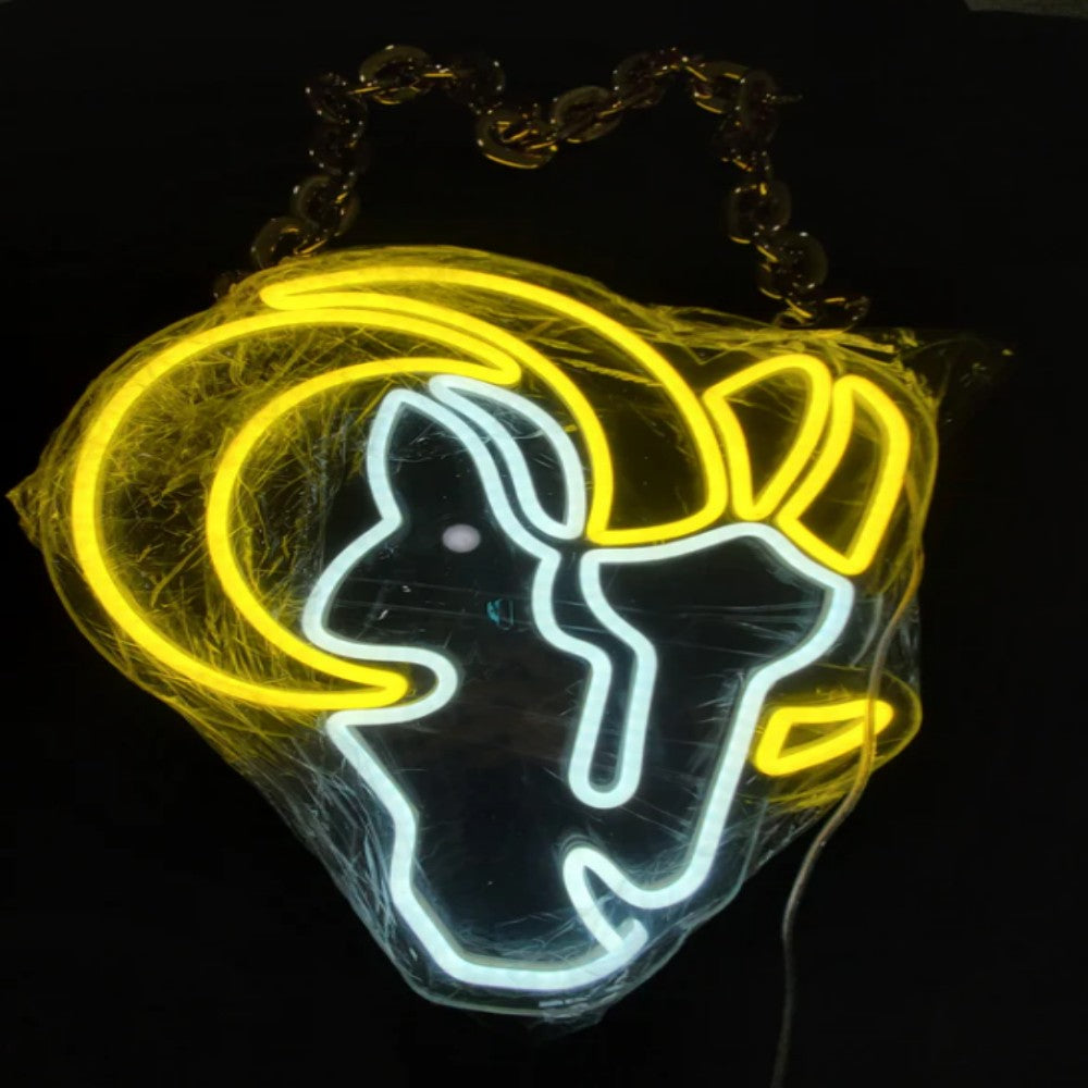 American football Los Angeles Rams led neon sign chain football team big logo chains for your spirit LEO NEON SIGN