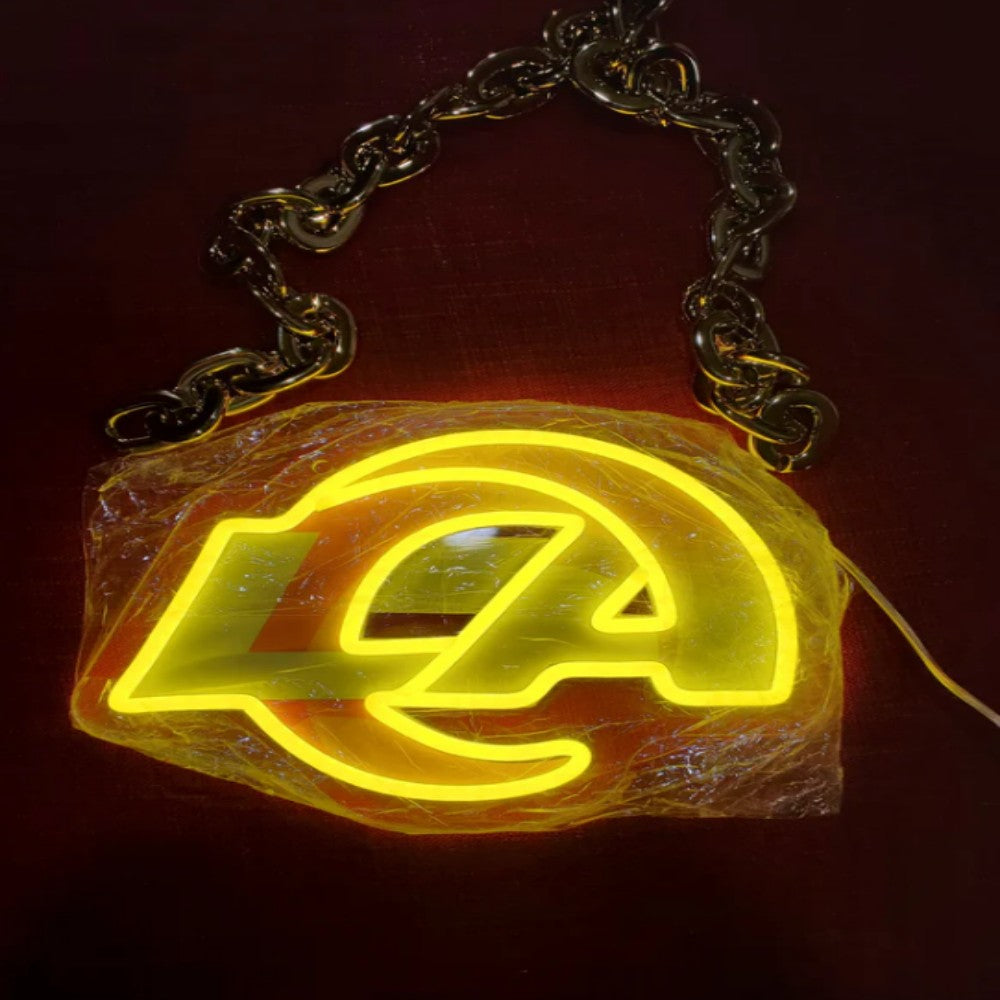 American football Los Angeles Rams led neon sign chain football team big logo chains for your spirit LEO NEON SIGN