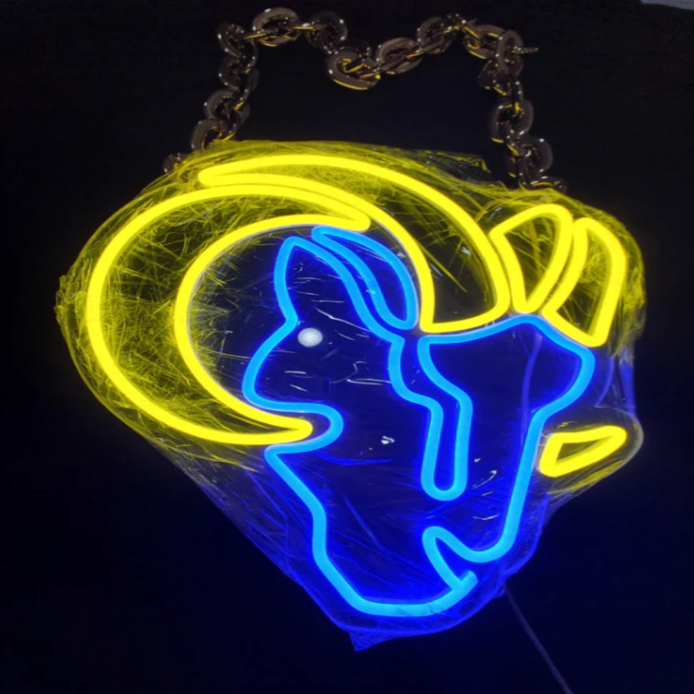 American football Los Angeles Rams led neon sign chain football team big logo chains for your spirit LEO NEON SIGN