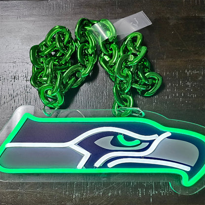 American football New type fans chains led big logo necklace lighting up sign for your team