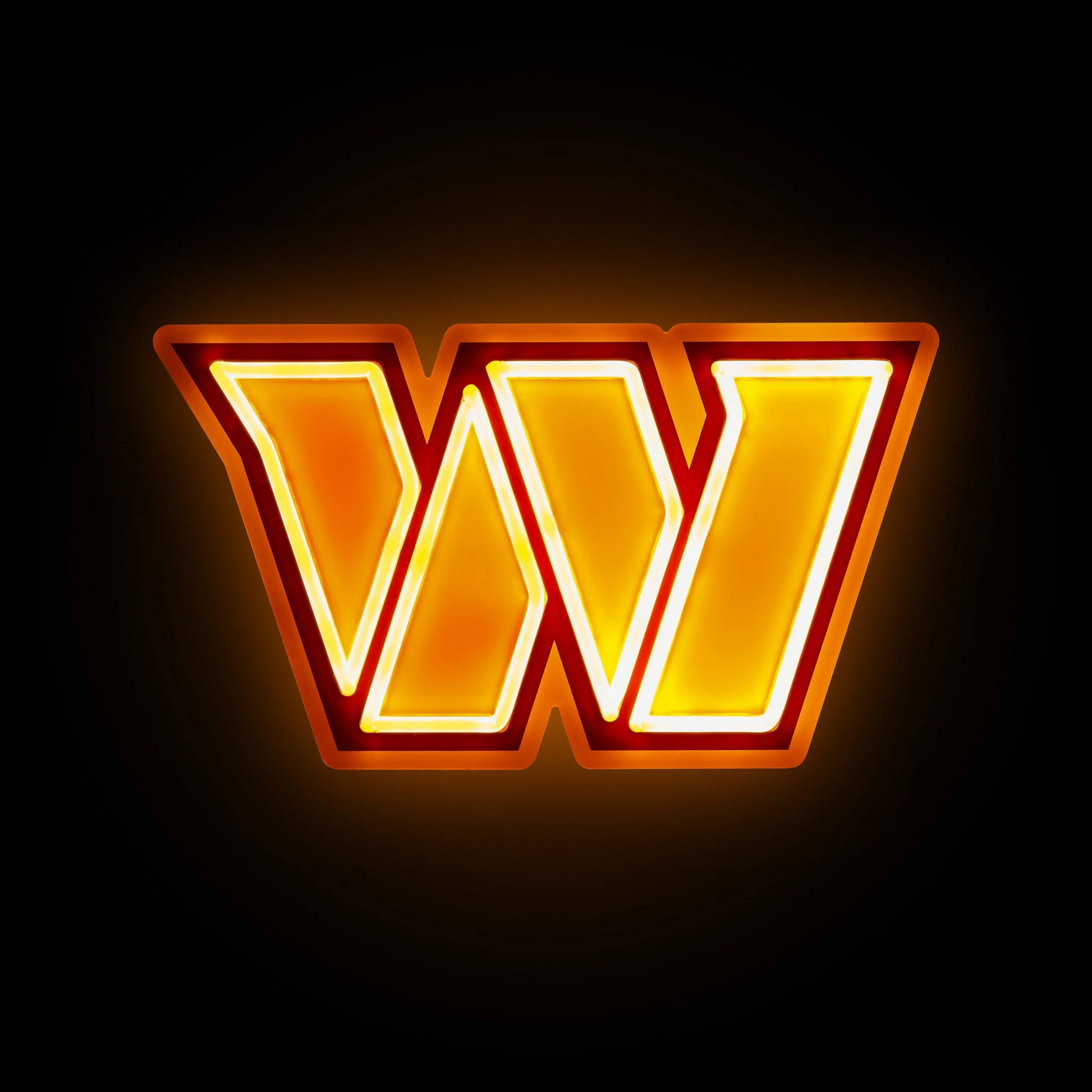 American football UV printed Washington Commanders Neon Light Up Big Logo Chain LEO NEON SIGN