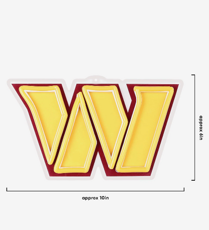 American football UV printed Washington Commanders Neon Light Up Big Logo Chain LEO NEON SIGN