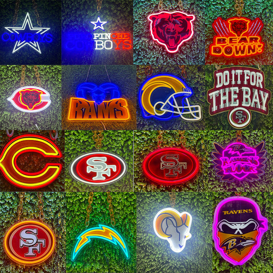 New Design NFL American football logo chains lighting up sign LEO NEON SIGN