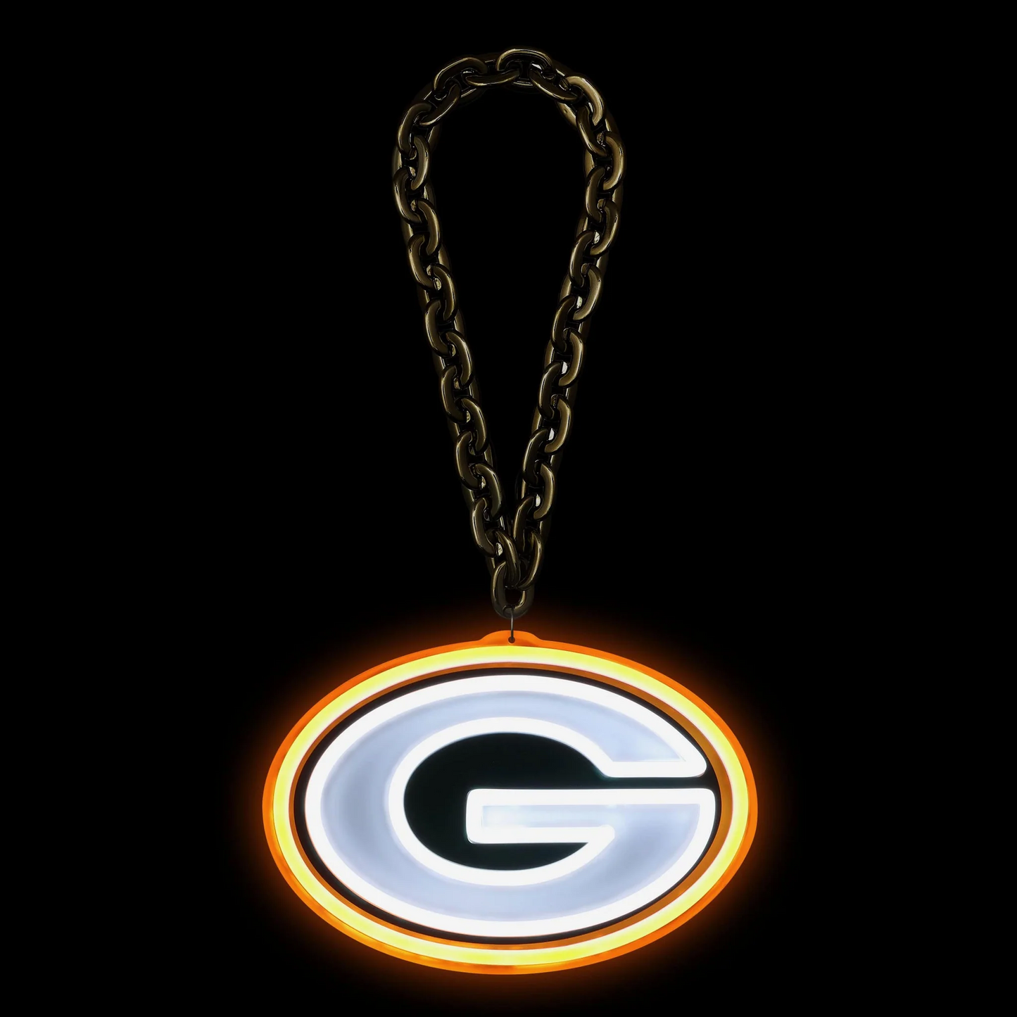 American football UV printed Green Bay Packers Neon Light Up Big Logo Chain