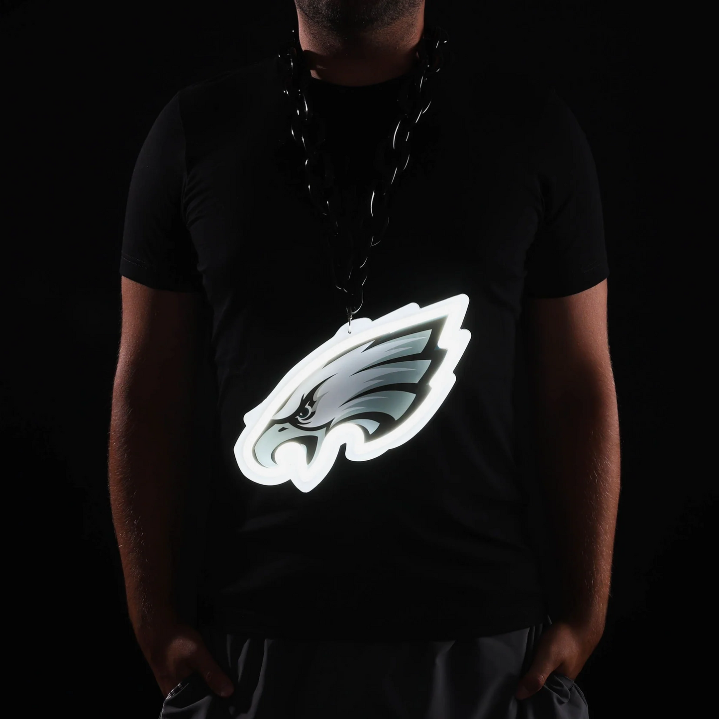 American football UV printed Philadelphia Eagles Neon Light Up Big Logo Chain