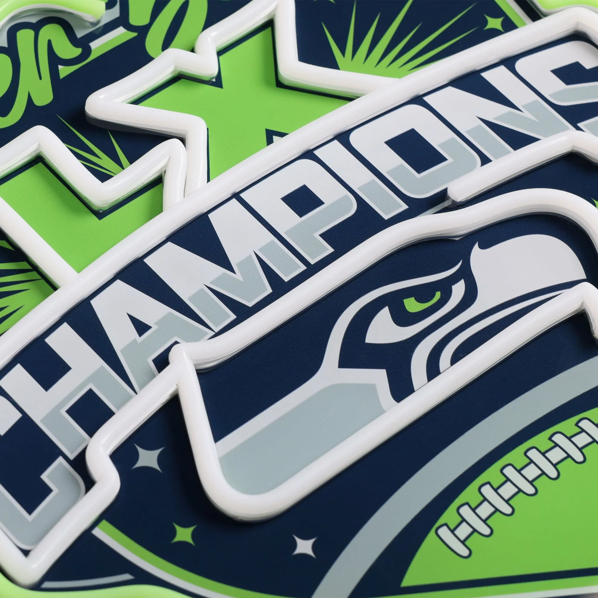 Seattle Seahawks Super Bowl LX Champions Neon Light Up Team Logo Sign LEO NEON SIGN